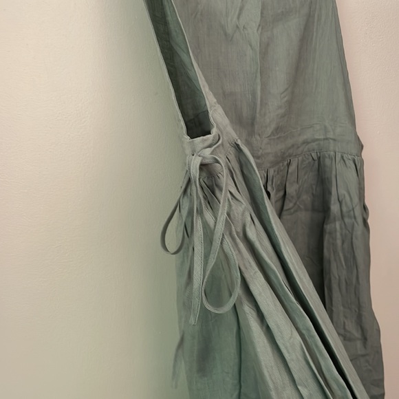 🌟HOST PICK🌟 NWOT Listicle Large Mint Green Linen Pinafore Jumper Apron Dress - Picture 7 of 9
